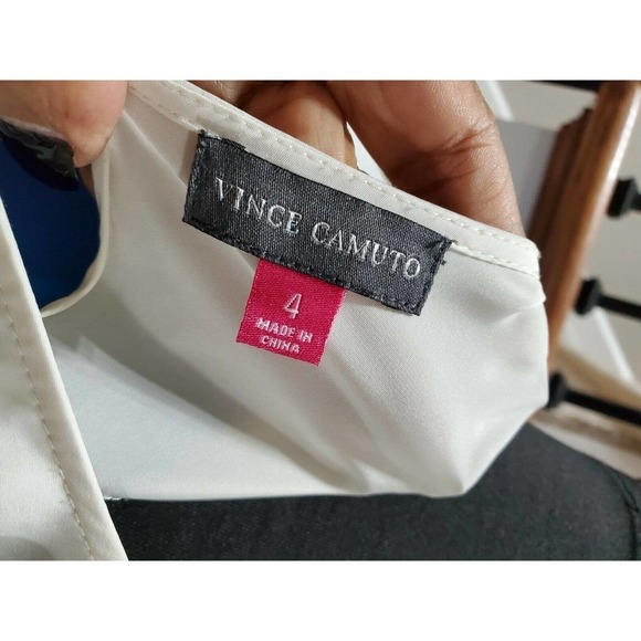 Vince Camuto Women's Multicolor Polyester Round Neck Short Sleeve Casual Shirt 4 - Picture 8 of 10